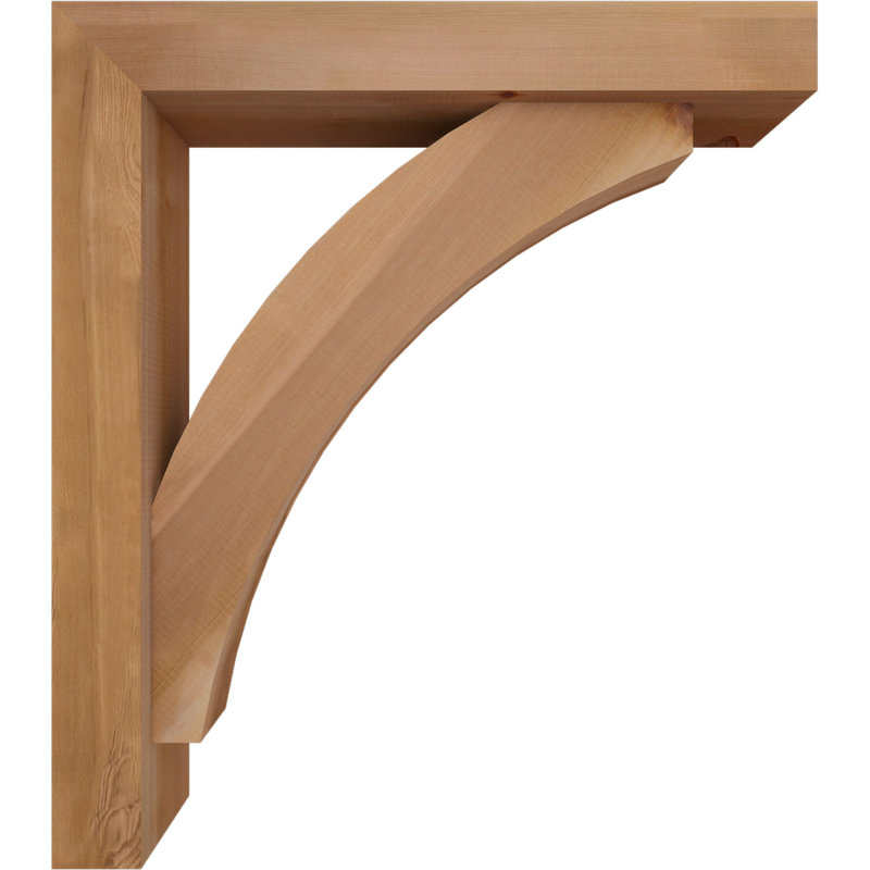 Thorton Block Bracket with Offset Brace, 34 x 30, 5 1/2"W Western Red Cedar (Smooth)