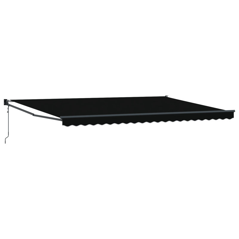 Ebern Designs Retractable Patio Awning, 500 cm W x 300 cm D, Anthracite
