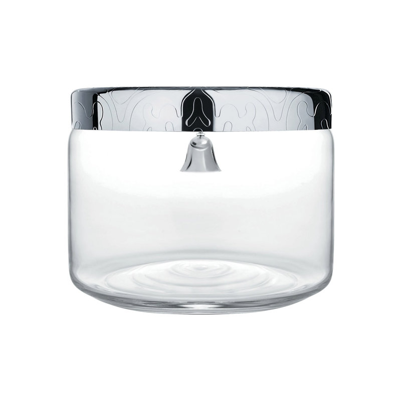 Silver and Glass Biscuit Jar with Bell Lid