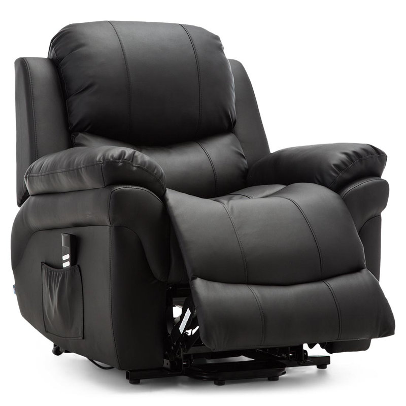 97cm Wide Lift Assist Standard Recliner, Black, Single Motor Lift Assist