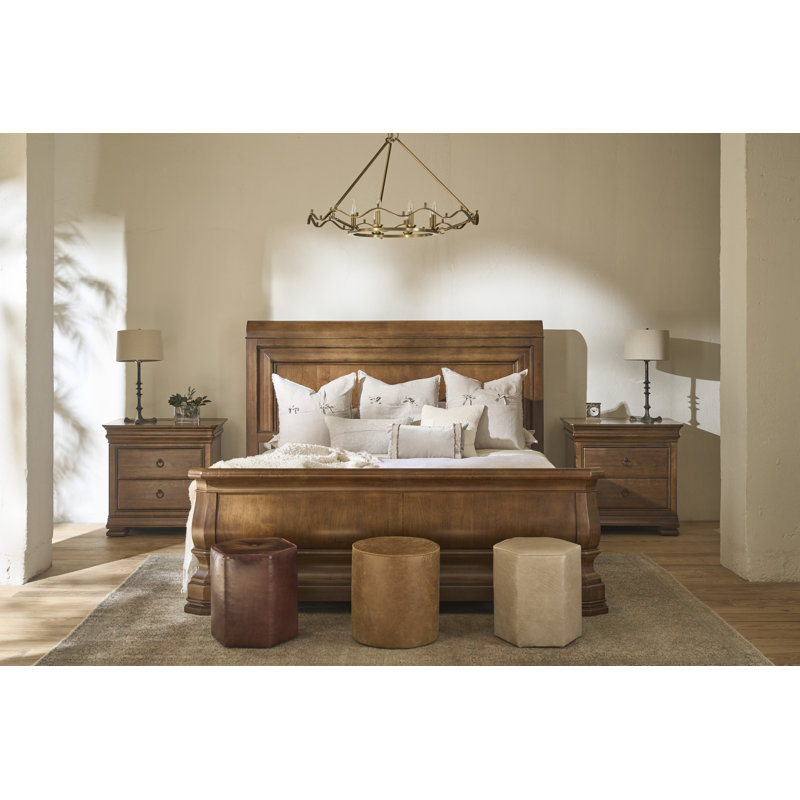 New Lou Solid Wood Bed, King