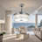 42" Demorea 4 - Blade LED Retractable Blades Ceiling Fan with Remote Control and Light Kit Included