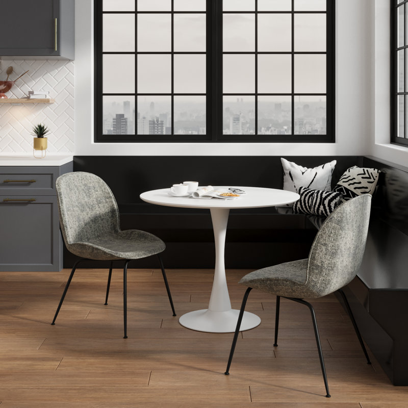 Safraz 2-Person Manufactured Wood Pedestal Dining Set , Charcoal