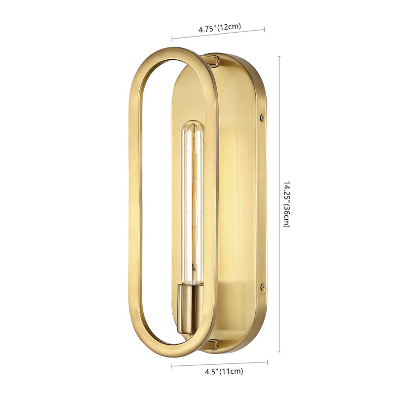 Walfrid Flush Mounted Sconce, Brass Gold