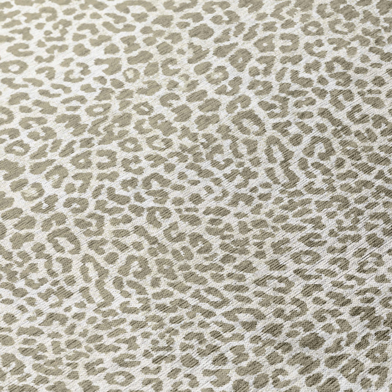 Tapis gris / blanc à imprimé animal, Rectangle 3 pi x 5 pi