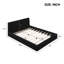 Queen Size Upholstered Platform Bed, Black, Elegant and Comfortable with Slat Support System