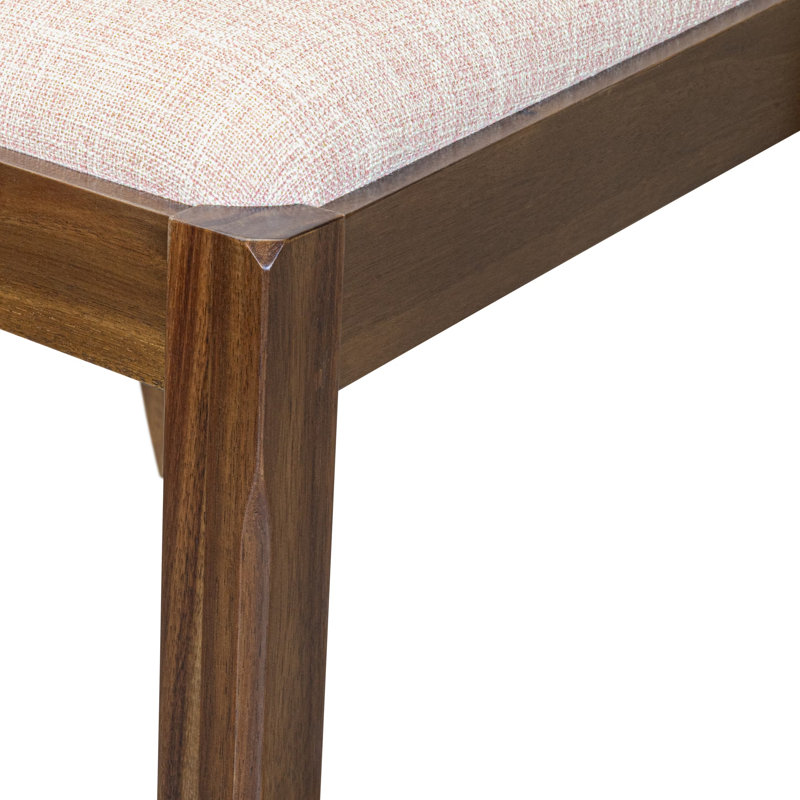 Kitchen table set consists of a breakfast table with Antique Walnut top and stackable chairs with Light Tan Polyester Fabric - Antique Walnut