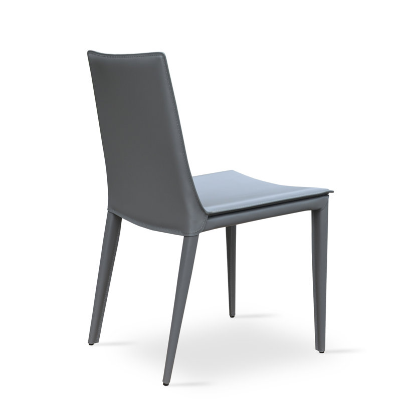 Chaise Tiffany, Cuir retravaillé gris