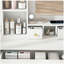 Table de coiffeuse avec miroir et lumières DEL réglables, prise de courant, support pour séchoir à cheveux et tabouret - coiffeuse compacte pour petites chambres à coucher (blanc)