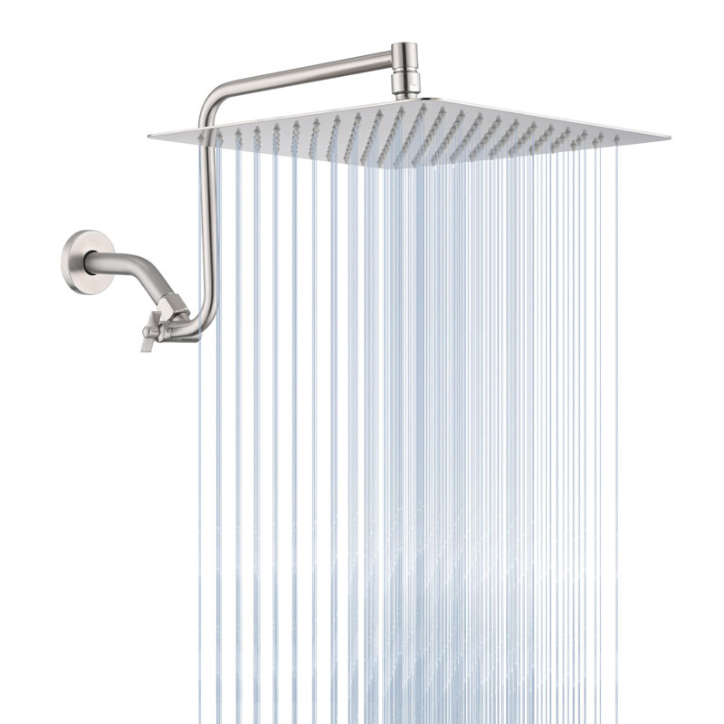 Pomme de douche à pluie 12 po avec construction, bras réglable durable et fiable