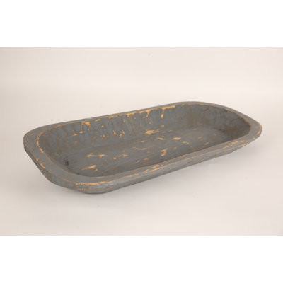 Tulon Hand-Carved Solid Wood Decorative Bowl 