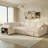 117" U-Shaped Sectional Sofa Bed Pull-Out Sleeper Couch With Storage Chaise & Bookcase-121243985