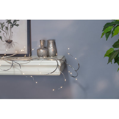 Ensemble de 2 guirlandes lumineuses d'intérieur / d'extérieur éclairées à micro-DEL de 72 po de long à micro-DEL