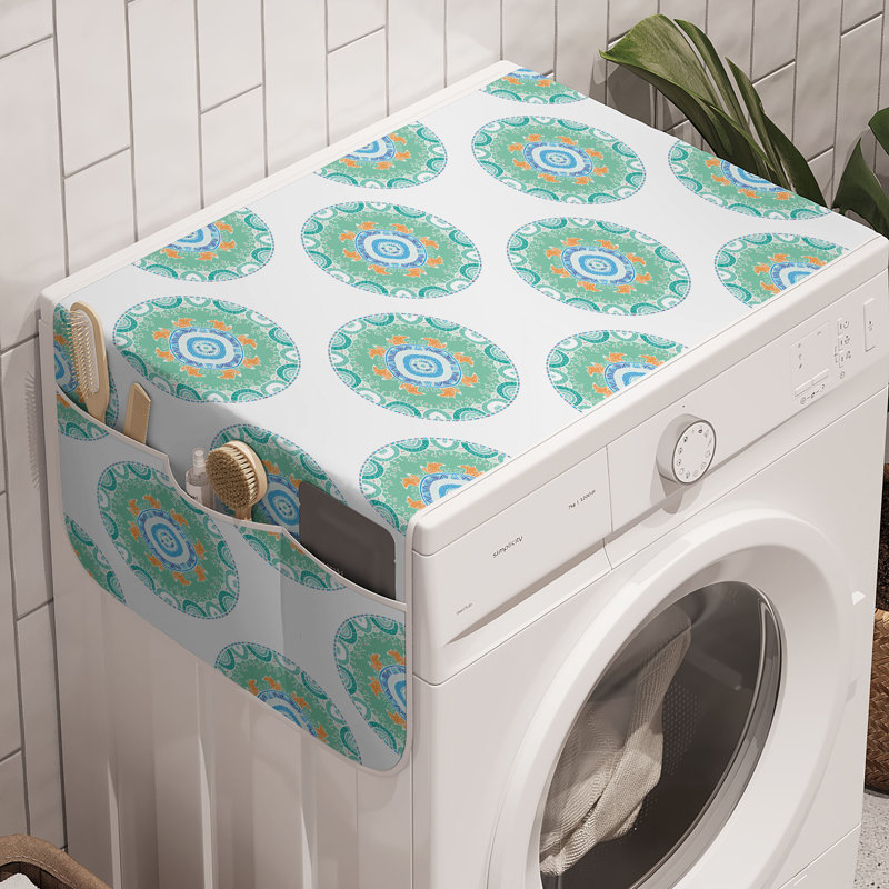 Ensemble de 2 bacs à linge East Green Home Mandala de 47 po x 18,5 po vert orange