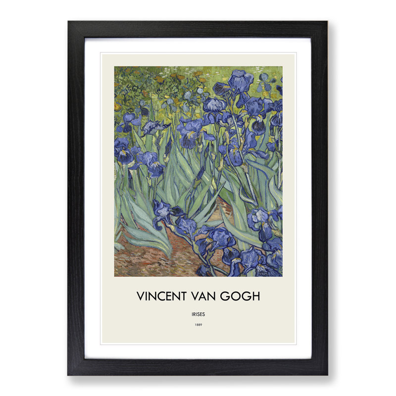 Irises by Vincent Van Gogh - Framed Print, Black Framed, 48cm H x 36cm W x 2cm D