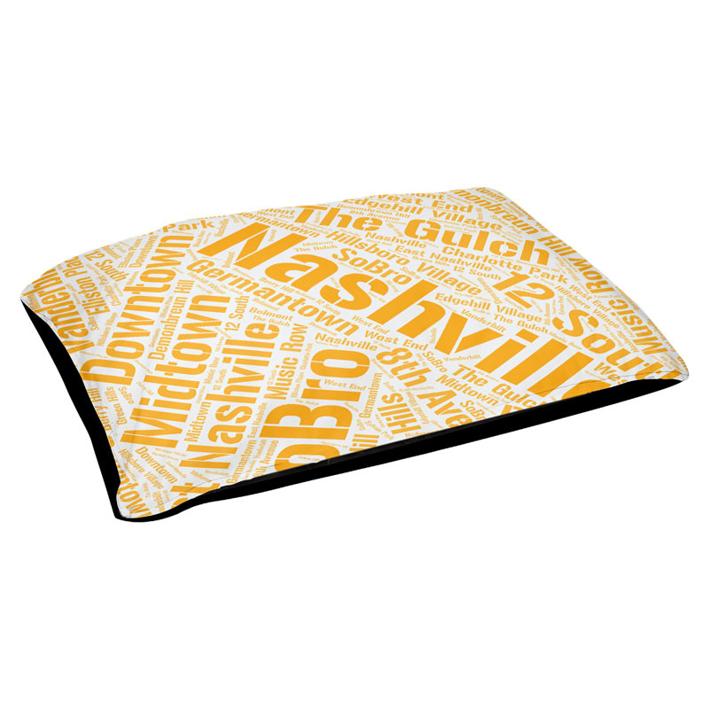 Coussin de chien « districts », Orange, Grand (l 40 po x P 30 po x H 14 po), Nashville
