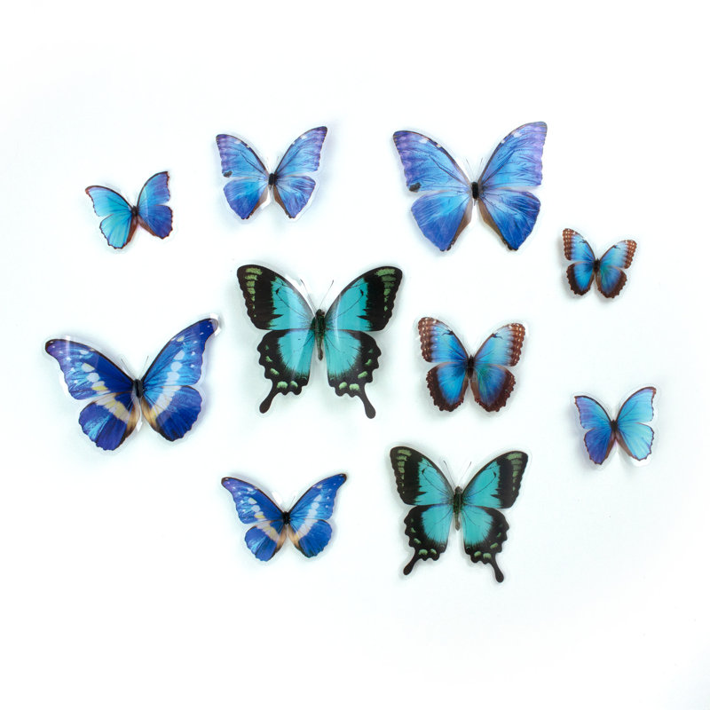 Embellissements papillons bleus