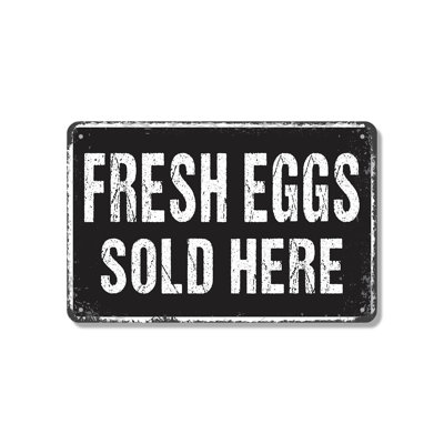 Fresh Eggs 12 Inch x 18 Inch Novelty Aluminum Sign