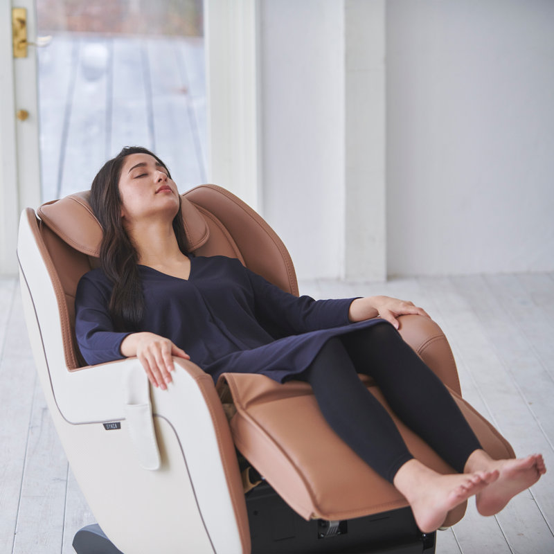 CirC+ Zero Gravity SL Track Heated Massage Chair, Beige Faux Leather