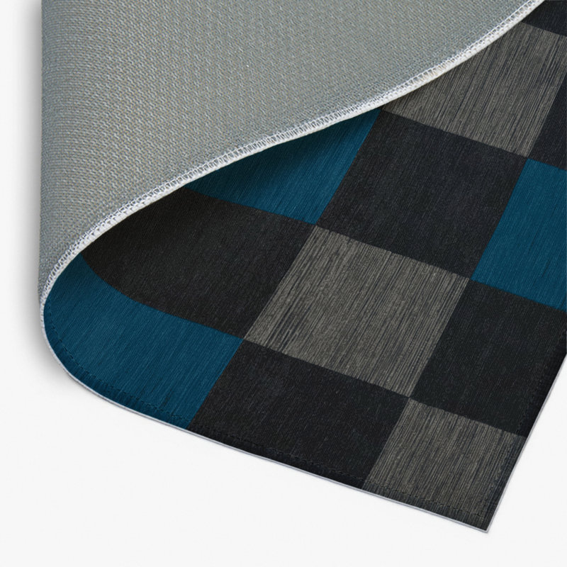 Tapis d'intérieur et d'extérieur à carreaux gris, Rectangle 4pi x 6 pi