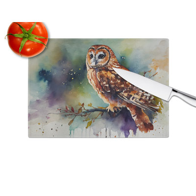 Tawny Owl Glass Cutting Board
