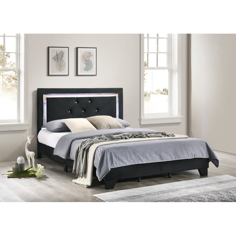 Kendell Upholstered Bed, Super King (6'), Black