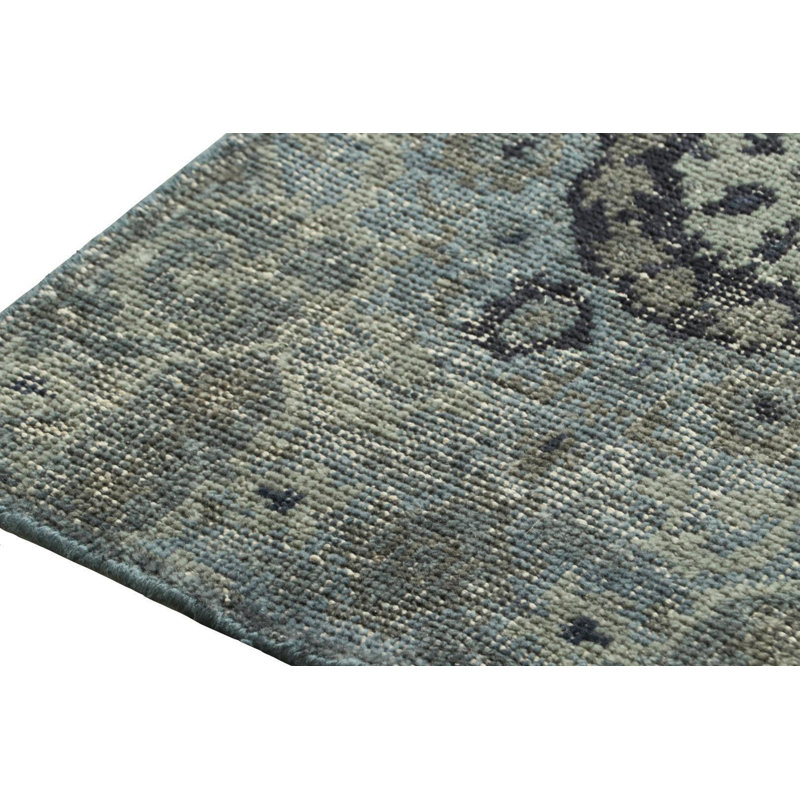Distressed Homage Hand Knotted Wool Geometric Area Rug, Rectangle 8' x 10'