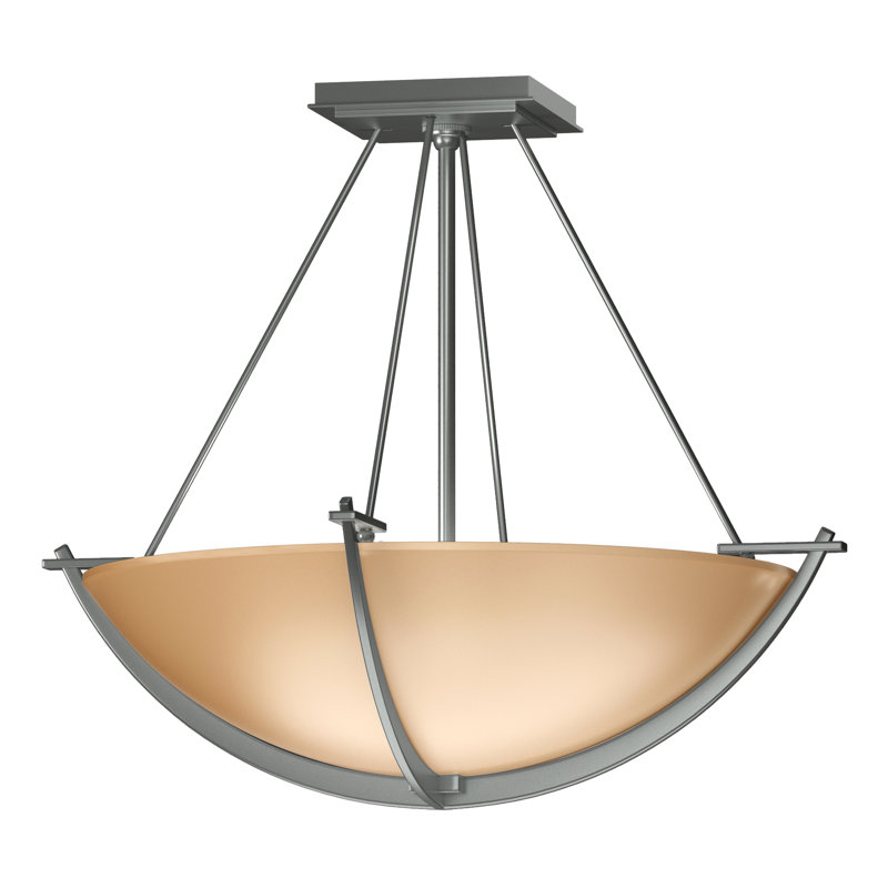 Compass 3 - Light Semi Flush Mount, Vintage Platinum, Sand, 16" H x 18.1" W x 18.1" D