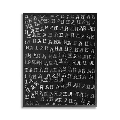Haha Typography Pattern Single Picture Frame by Jodi Fuchs Print on Canvas