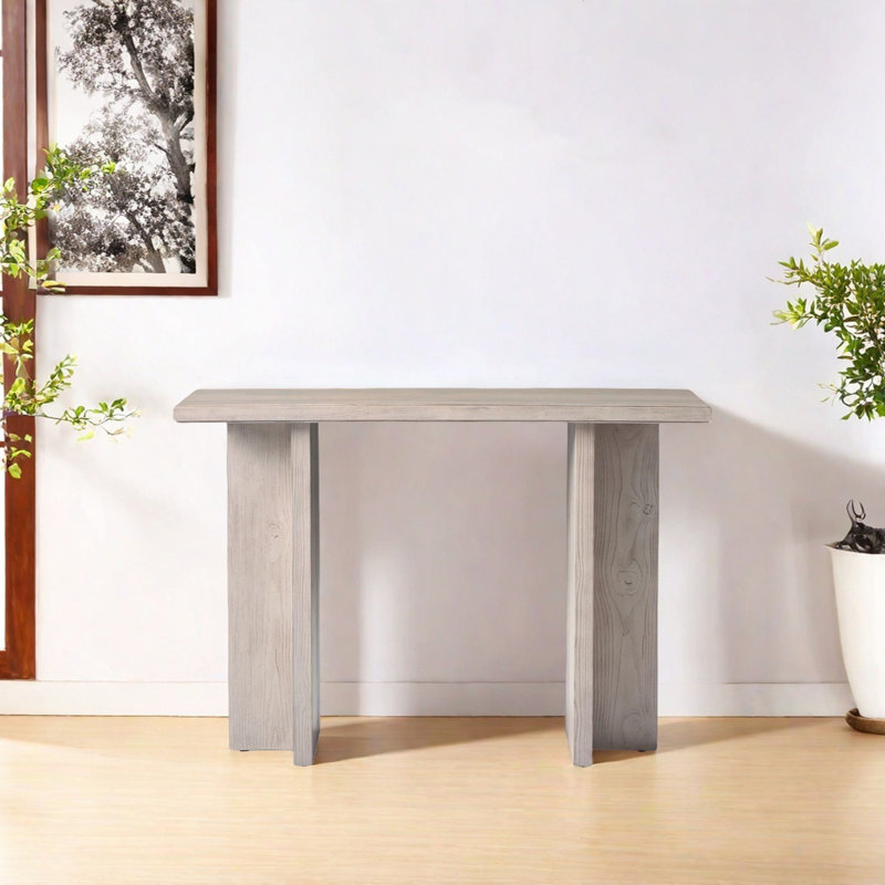 Console rétro en bois massif minimaliste, H 29,92 po x l 47,24 po x P 13,78 po