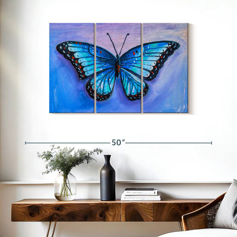 Brampt Blue Butterfly, 24" H x 38" W