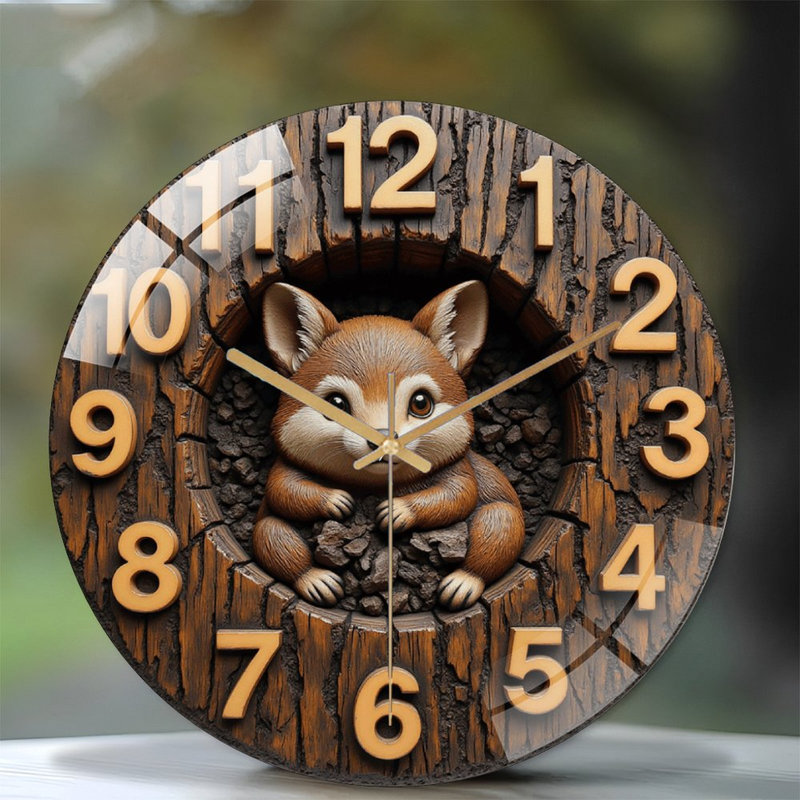 Horloge murale mignonne Fox