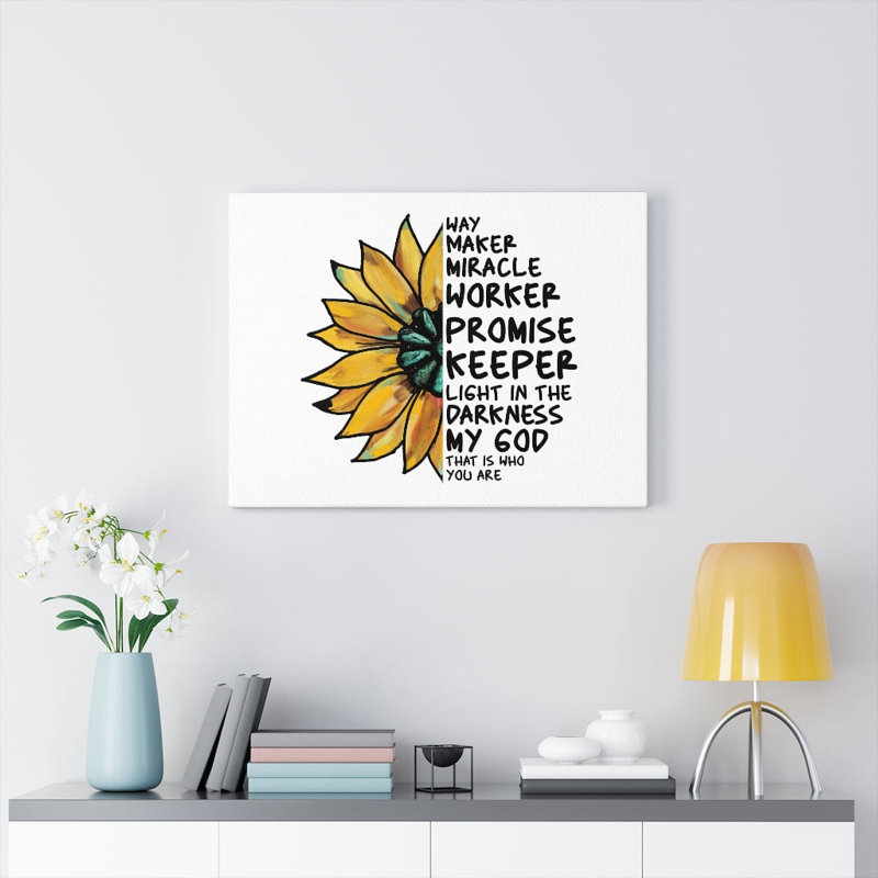 Way Maker, Miracle Worker Yellow Flower - Wrapped Canvas Print