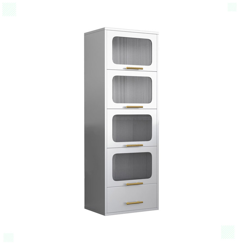 Androw Metal Freestanding Linen Cabinet