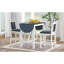 Ensemble de table de salle à manger à hauteur de comptoir en bois 3 pièces avec 2 chaises rembourrées pour petite place, blanc-129590782-129590784