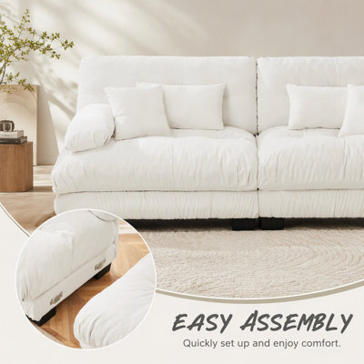 3-Seater Sectional Sofa with Modular Deep Seating, Soft Chenille Upholstery for Ultimate Comfort and Style in Any Living Space
