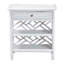 Table de chevet en rotin naturel avec tiroir et tablettes - Table de chevet de style Chippendale