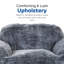 Fauteuil à billes moderne en mousse viscoélastique douce avec accoudoirs, chaise longue de salon, bleu et gris