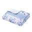 Housse de couette séduisante à rayures florales bleues