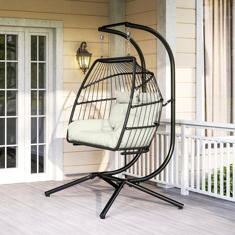Chaise double à œufs suspendus, chaise hamac pliable, , Blanc, crème