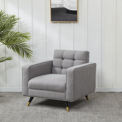 Fauteuil club en polyester touffeté 33,1 po