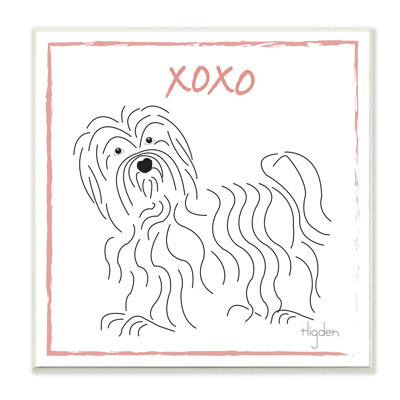 «Puppy Dog Minimal Linework Hugs Kisses Symbole» par Mark Higden, impression