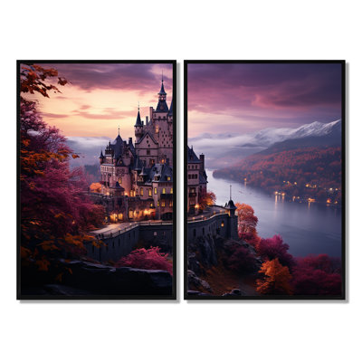 «Castles Enchanted Twilight III - Large Castles», art mural