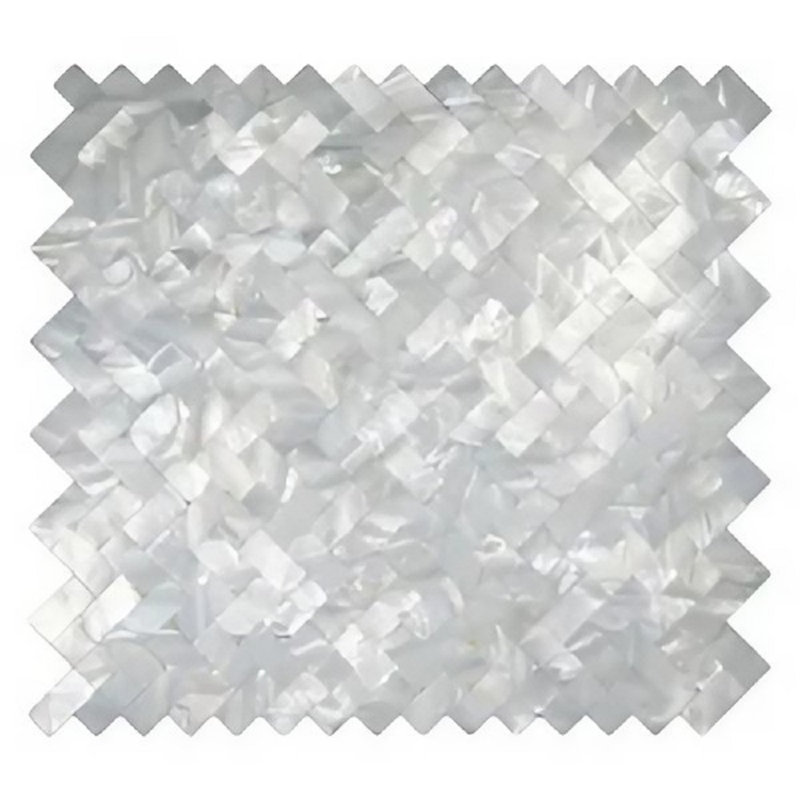 CNK Tile White Groutless Herringbone Pearl Backsplash Tile - 12" X 12" Polished Mother Of Pearl For Kitchen Bathroom And Home Décor – Seamless Installation Durable & Easy Maintenance – Pack Of 1