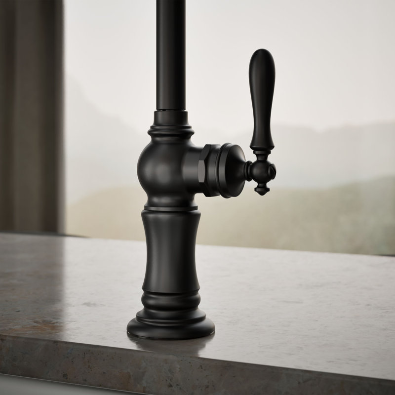 Artifacts® Bar Faucet with Swing Spout and BerrySoft™, MasterClean™, and ProMotion™, Matte Black