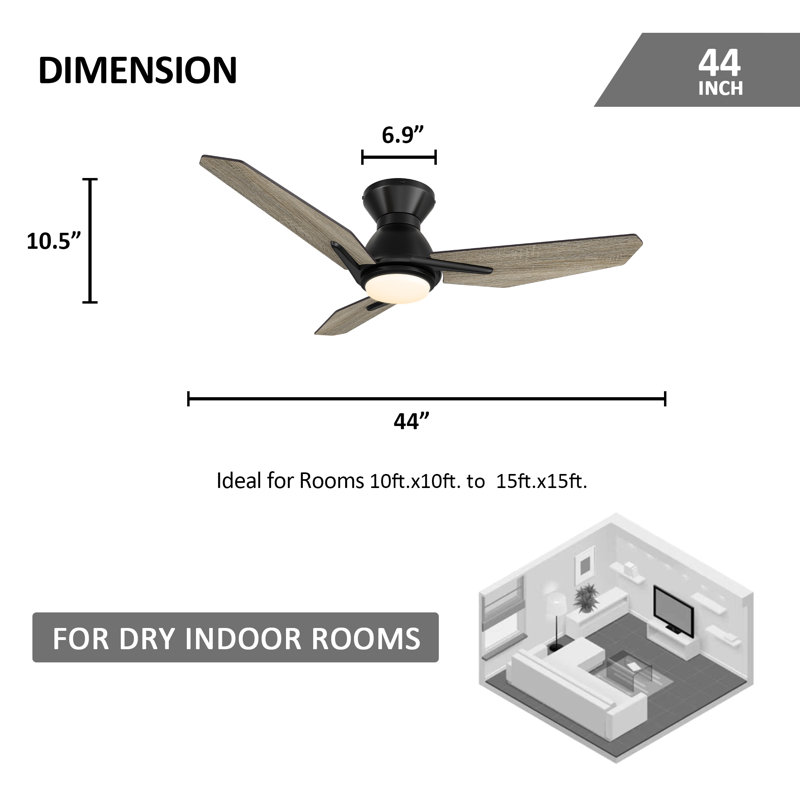 44'' Ceiling Fan with LED Lights