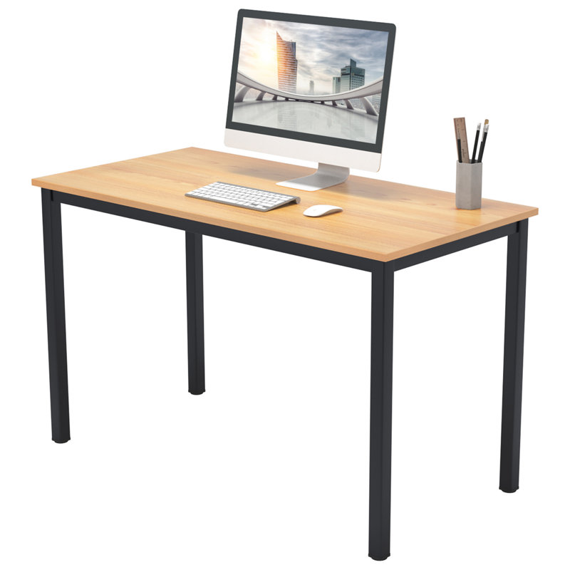 Bureau Adero, Teck / Noir, H 29,5 po x l 47,2 po x P 23,6 po