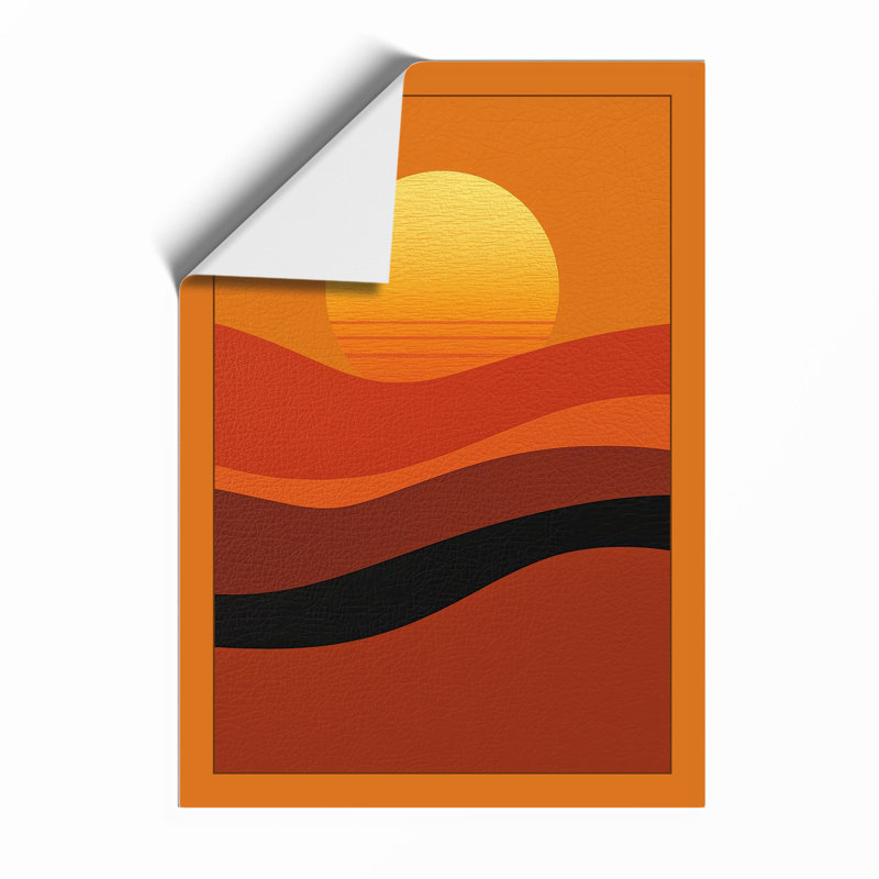 Sun Over Layered Hills Modern - Print, Unframed, A3 - 42.0 x 29.7 cm