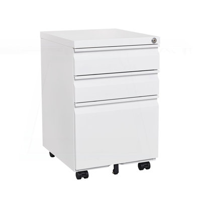 Versatile Lockable 3-Drawer Metal Filing Cabinet for Office and Home