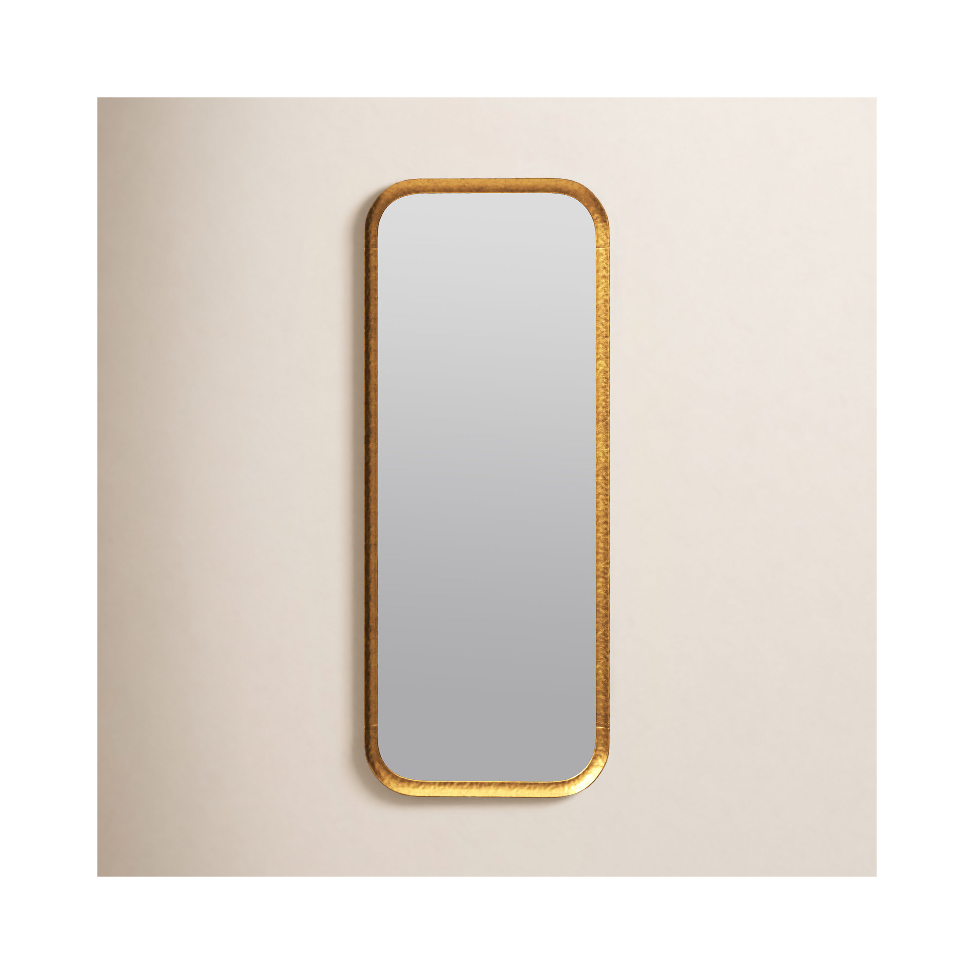 Iron Rectangle Mirror, 39.5" x 15.75", Gold Leaf